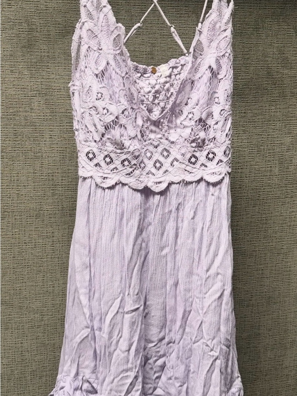 Free People Lavender Crochet Bodice Maxi Dress